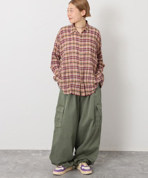 JOURNAL STANDARD LUXE(ジャーナルスタンダード ラックス)の「シャーリングチェック RC-Big-シャツ(シャツ/ブラウス・レディース・キャメル/グレー・FREE)」の12枚目の写真
