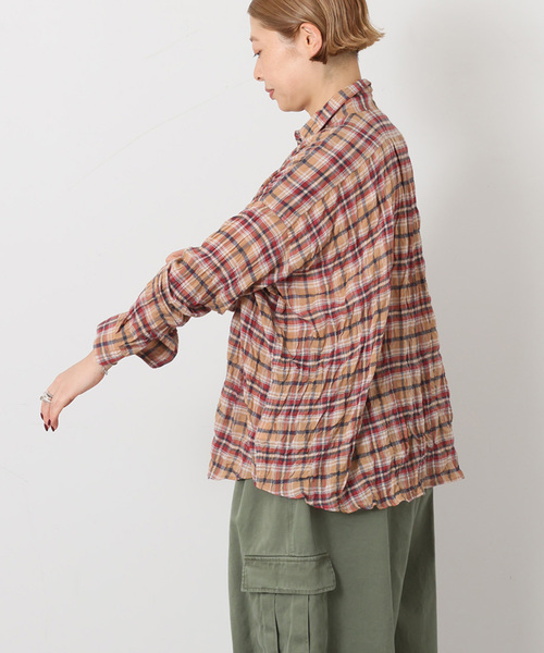 JOURNAL STANDARD LUXE(ジャーナルスタンダード ラックス)の「シャーリングチェック RC-Big-シャツ(シャツ/ブラウス・レディース・キャメル/グレー・FREE)」の13枚目の写真