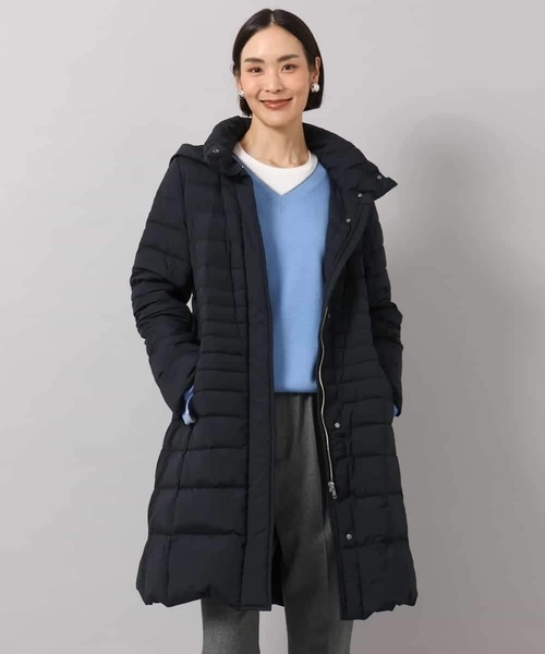 MICHEL KLEIN（ミッシェル・クラン）の「[定番人気]ストレッチロングダウンコート（ダウンジャケット/コート・レディース・ブラック/ライトグレー/ネイビー・40/38）」の3枚目の写真