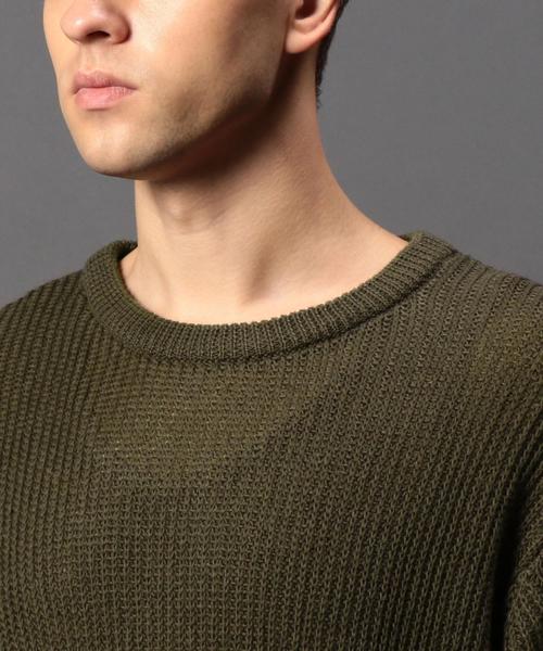 MONKEY TIME（モンキータイム）の「＜monkey time＞  C/L サイドジップ ワイド クルーネックニット ショートスリーブ◆（ニット/セーター・メンズ・ダークグレー/オリーブ・X-LARGE/LARGE/MEDIUM/SMALL）」の6枚目の写真