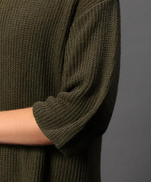 MONKEY TIME（モンキータイム）の「＜monkey time＞  C/L サイドジップ ワイド クルーネックニット ショートスリーブ◆（ニット/セーター・メンズ・ダークグレー/オリーブ・X-LARGE/LARGE/MEDIUM/SMALL）」の7枚目の写真