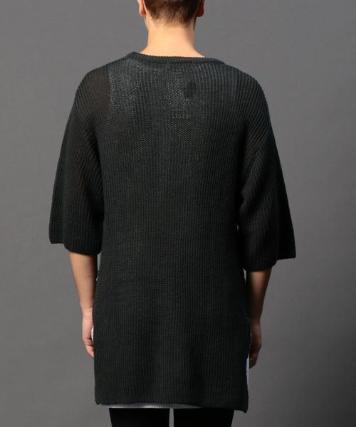 MONKEY TIME（モンキータイム）の「＜monkey time＞  C/L サイドジップ ワイド クルーネックニット ショートスリーブ◆（ニット/セーター・メンズ・ダークグレー/オリーブ・X-LARGE/LARGE/MEDIUM/SMALL）」の11枚目の写真