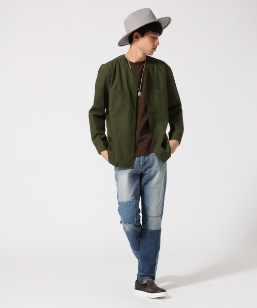 RAGEBLUE（レイジブルー）の「ミリタリーシャツカーデ/729218（シャツ/ブラウス・メンズ・オリーブ/ネイビー・LARGE/MEDIUM）」の14枚目の写真