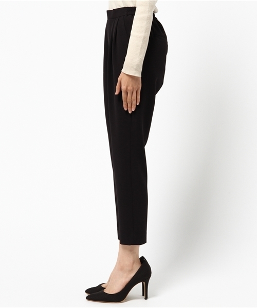 STUDIOUS（ステュディオス）の「STUDIOUS ダブルストレッチツータックテーパードパンツ（その他パンツ・レディース・ブラック/カーキ・0/1）」の4枚目の写真