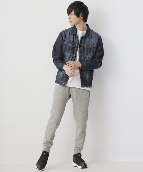 MONO-MART(モノマート)の「テーパードストレッチ スキニー ジョガーパンツ/アクティブストレッチ(MONO-MART)(スウェットパンツ・メンズ・オリーブ/オフホワイト/グレー/ネイビー/ブラック/ブルー/チャコール/ベージュ・L/M/XL/S)」の13枚目の写真