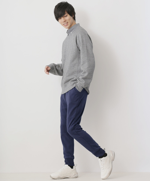 MONO-MART(モノマート)の「テーパードストレッチ スキニー ジョガーパンツ/アクティブストレッチ(MONO-MART)(スウェットパンツ・メンズ・オリーブ/オフホワイト/グレー/ネイビー/ブラック/ブルー/チャコール/ベージュ・L/M/XL/S)」の10枚目の写真