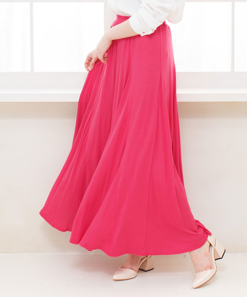 夢展望（ユメテンボウ）の「選べるボリュームたっぷりサーキュラーガウチョマキシワイドパンツ＆マキシスカート（その他パンツ・レディース・ライトブラック/シルバーグレー/ウッド/クリアレッド/ピンク/ブルー/ネイビー/ライトベージュ/カーキ/グリーン系その他/ブラウン系その他/ブルー系その他/グレー系その他/ブルー系その他2/ベージュ系その他/レッド系その他/ブラック系その他・X-LARGE/LARGE/MEDIUM）」の15枚目の写真