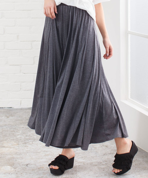 夢展望（ユメテンボウ）の「選べるボリュームたっぷりサーキュラーガウチョマキシワイドパンツ＆マキシスカート（その他パンツ・レディース・ライトブラック/シルバーグレー/ウッド/クリアレッド/ピンク/ブルー/ネイビー/ライトベージュ/カーキ/グリーン系その他/ブラウン系その他/ブルー系その他/グレー系その他/ブルー系その他2/ベージュ系その他/レッド系その他/ブラック系その他・X-LARGE/LARGE/MEDIUM）」の4枚目の写真