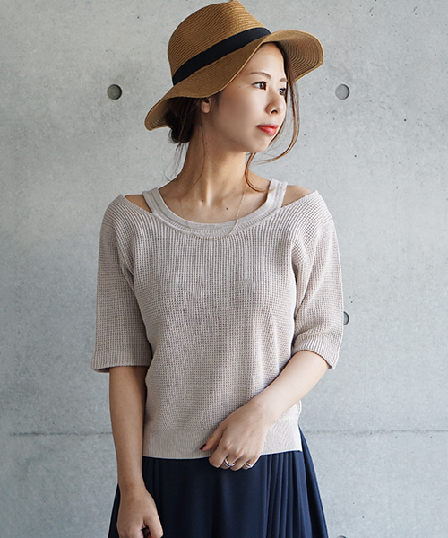 laboratory work（ラボラトリーワーク）の「ストラップ使いニットプルオーバー（ニット/セーター・レディース・その他3/グリーン/ピンクベージュ・MEDIUM）」の3枚目の写真