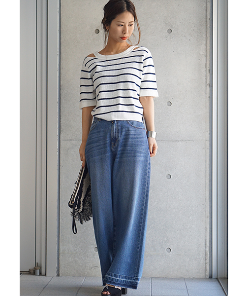 laboratory work（ラボラトリーワーク）の「ストラップ使いニットプルオーバー（ニット/セーター・レディース・その他3/グリーン/ピンクベージュ・MEDIUM）」の8枚目の写真