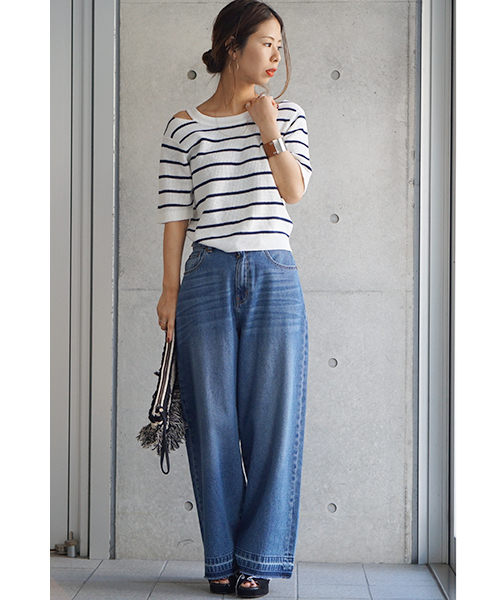 laboratory work（ラボラトリーワーク）の「ストラップ使いニットプルオーバー（ニット/セーター・レディース・その他3/グリーン/ピンクベージュ・MEDIUM）」の9枚目の写真