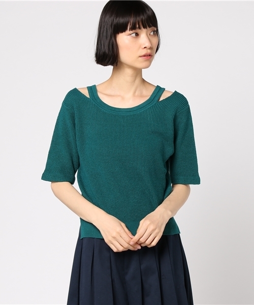 laboratory work（ラボラトリーワーク）の「ストラップ使いニットプルオーバー（ニット/セーター・レディース・その他3/グリーン/ピンクベージュ・MEDIUM）」の19枚目の写真