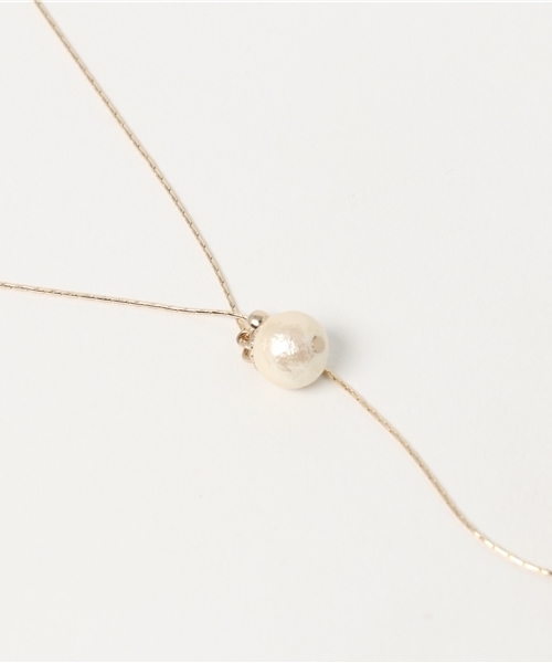 Q(キュー)の「スライドパールネックレス(ネックレス・レディース・ゴールド・ONE SIZE)」の1枚目の写真