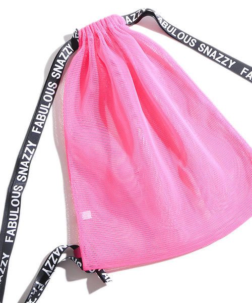 WEGO（ウィゴー）の「WEGO/プチプラメッシュナップザック（バックパック/リュック・レディース・ライム/ピンク/イエロー/オレンジ/ホワイト/ブラック/ブルー/グリーン/レッド/ライトピンク・FREE）」の7枚目の写真