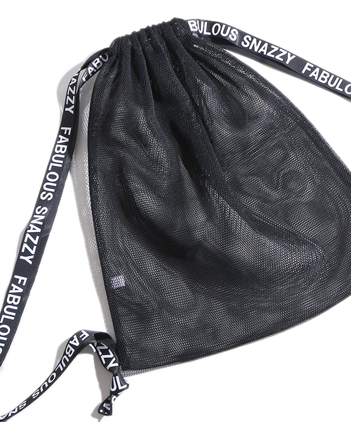 WEGO（ウィゴー）の「WEGO/プチプラメッシュナップザック（バックパック/リュック・レディース・ライム/ピンク/イエロー/オレンジ/ホワイト/ブラック/ブルー/グリーン/レッド/ライトピンク・FREE）」の3枚目の写真