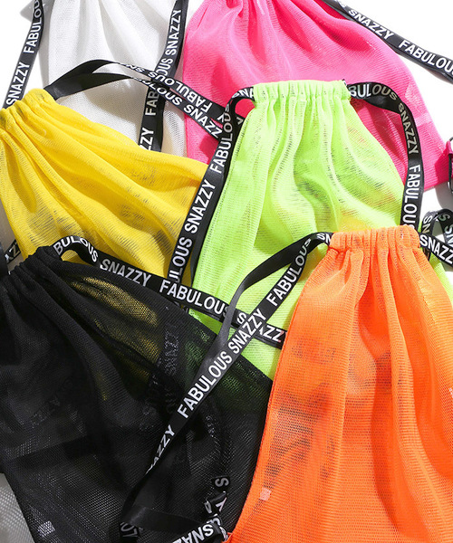 WEGO（ウィゴー）の「WEGO/プチプラメッシュナップザック（バックパック/リュック・レディース・ライム/ピンク/イエロー/オレンジ/ホワイト/ブラック/ブルー/グリーン/レッド/ライトピンク・FREE）」の15枚目の写真