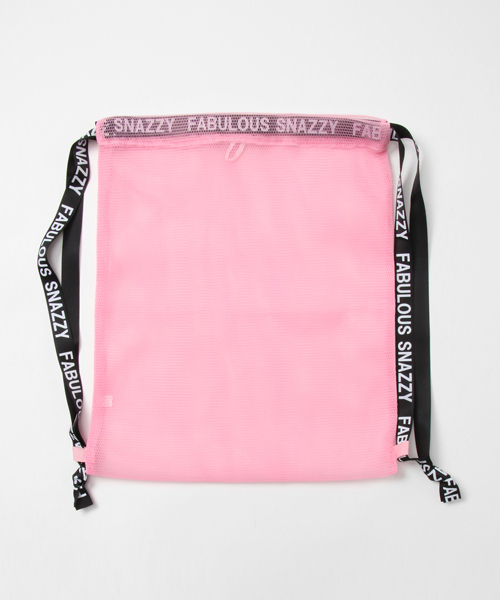 WEGO（ウィゴー）の「WEGO/プチプラメッシュナップザック（バックパック/リュック・レディース・ライム/ピンク/イエロー/オレンジ/ホワイト/ブラック/ブルー/グリーン/レッド/ライトピンク・FREE）」の8枚目の写真