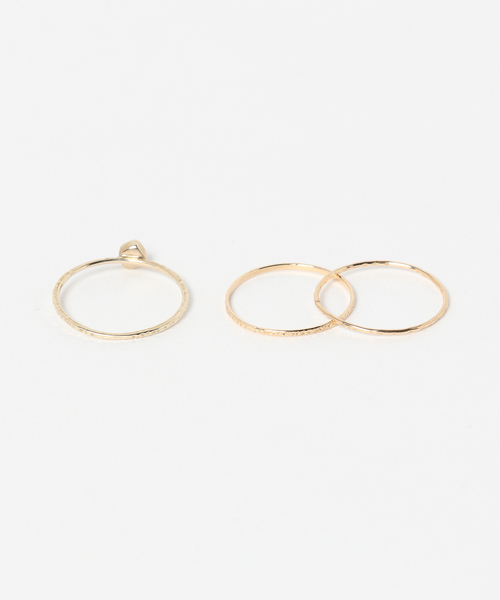 「anq.」K10 ダイヤモンド 3本セット リング anq.」K10 ダイヤモンド 3本セット リング anq.」K10・ダイヤ 3