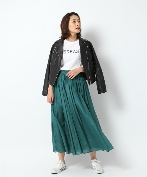 laboratory work（ラボラトリーワーク）の「シルケット天竺ロゴプリントTシャツ（Tシャツ/カットソー・レディース・オフホワイト/ブラック/ブルー・MEDIUM）」の4枚目の写真