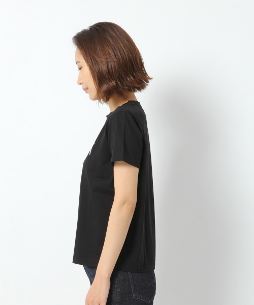 laboratory work（ラボラトリーワーク）の「シルケット天竺ロゴプリントTシャツ（Tシャツ/カットソー・レディース・オフホワイト/ブラック/ブルー・MEDIUM）」の7枚目の写真