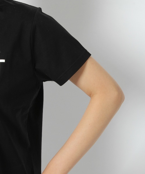 laboratory work（ラボラトリーワーク）の「シルケット天竺ロゴプリントTシャツ（Tシャツ/カットソー・レディース・オフホワイト/ブラック/ブルー・MEDIUM）」の6枚目の写真