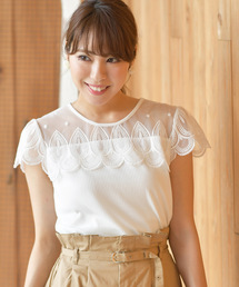 rps | オーバーレーステレコ半袖カットプルオーバー(Tシャツ/カットソー)