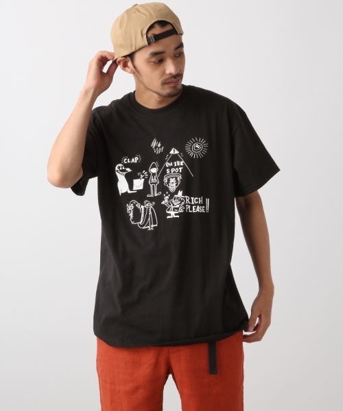 RAGEBLUE（レイジブルー）の「【RAGEBLUE×RYU AMBE】COLLABORATION T-shirts/809196（Tシャツ/カットソー・メンズ・ホワイト/ブラック/ベージュ・LARGE/MEDIUM）」の2枚目の写真