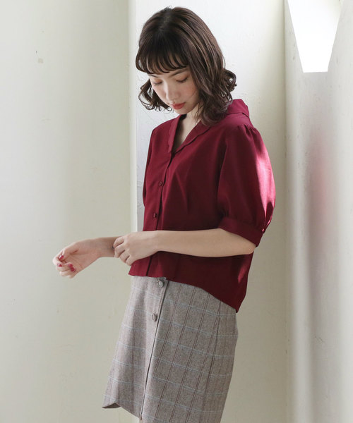 OLIVE des OLIVE（オリーブデオリーブ）の「スカラップ襟ブラウス（シャツ/ブラウス・レディース・オフホワイト/ベージュ/ボルドー・FREE）」の5枚目の写真