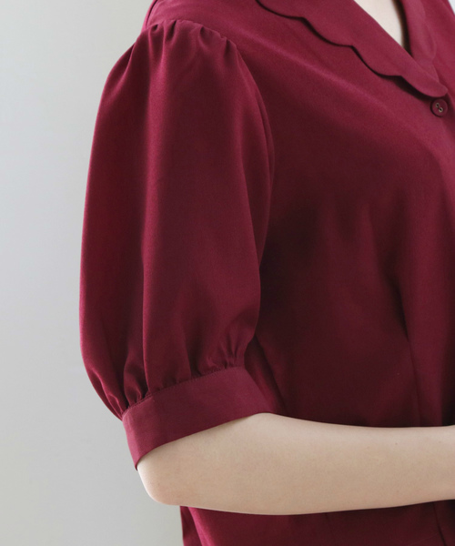 OLIVE des OLIVE（オリーブデオリーブ）の「スカラップ襟ブラウス（シャツ/ブラウス・レディース・オフホワイト/ベージュ/ボルドー・FREE）」の13枚目の写真