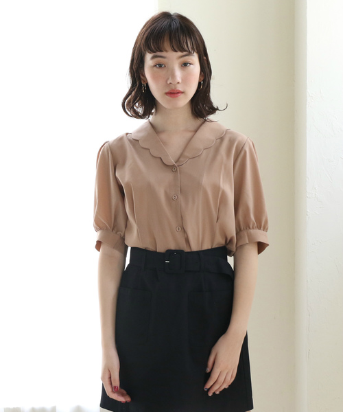 OLIVE des OLIVE（オリーブデオリーブ）の「スカラップ襟ブラウス（シャツ/ブラウス・レディース・オフホワイト/ベージュ/ボルドー・FREE）」の19枚目の写真