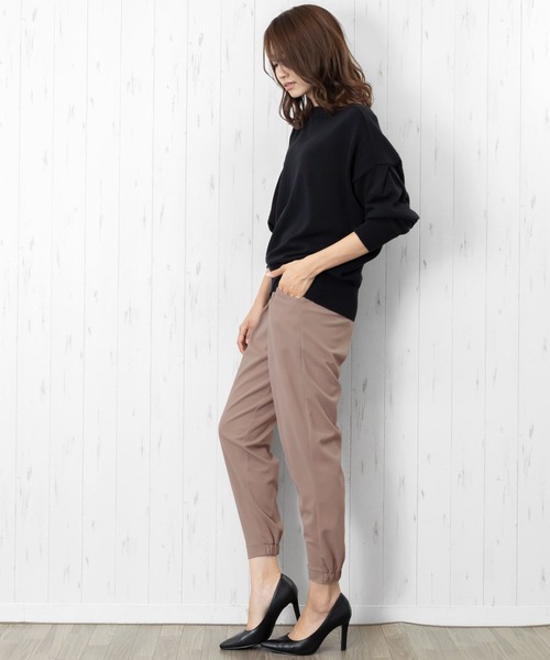 mili an deni（ミリアンデニ）の「ペアスキンジョガーパンツ（その他パンツ・レディース・アイボリー/スミクロ/ブラック/チャコールグレー/ダークグリーン/アッシュグレー/ネイビー/ワイン/ダークグレー/エメラルド/オフホワイト/ピンク/ブルー・L/LL/M）」の17枚目の写真