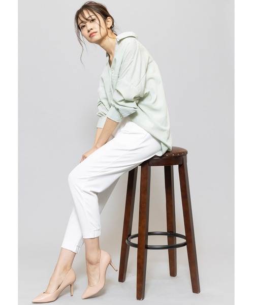 mili an deni（ミリアンデニ）の「ペアスキンジョガーパンツ（その他パンツ・レディース・アイボリー/スミクロ/ブラック/チャコールグレー/ダークグリーン/アッシュグレー/ネイビー/ワイン/ダークグレー/エメラルド/オフホワイト/ピンク/ブルー・L/LL/M）」の16枚目の写真