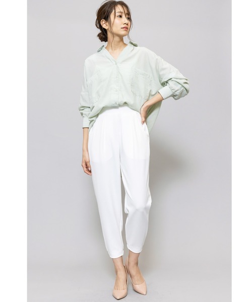 mili an deni（ミリアンデニ）の「ペアスキンジョガーパンツ（その他パンツ・レディース・アイボリー/スミクロ/ブラック/チャコールグレー/ダークグリーン/アッシュグレー/ネイビー/ワイン/ダークグレー/エメラルド/オフホワイト/ピンク/ブルー・L/LL/M）」の14枚目の写真