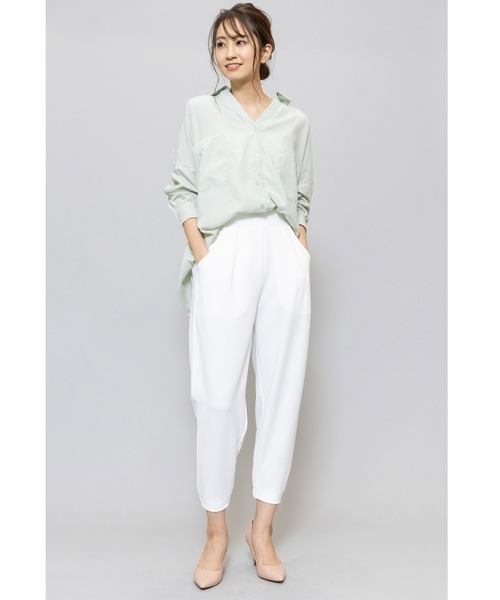 mili an deni（ミリアンデニ）の「ペアスキンジョガーパンツ（その他パンツ・レディース・アイボリー/スミクロ/ブラック/チャコールグレー/ダークグリーン/アッシュグレー/ネイビー/ワイン/ダークグレー/エメラルド/オフホワイト/ピンク/ブルー・L/LL/M）」の15枚目の写真