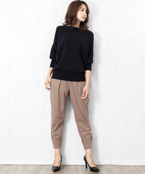 mili an deni（ミリアンデニ）の「ペアスキンジョガーパンツ（その他パンツ・レディース・アイボリー/スミクロ/ブラック/チャコールグレー/ダークグリーン/アッシュグレー/ネイビー/ワイン/ダークグレー/エメラルド/オフホワイト/ピンク/ブルー・L/LL/M）」の18枚目の写真