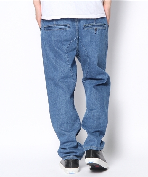 WEGO（ウィゴー）の「裏プリントデニムパンツ（デニムパンツ・メンズ・ダークインディゴブルー/ライトインディゴブルー・MEDIUM）」の4枚目の写真