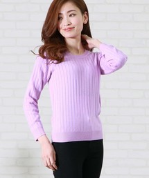 【HERCLOSET】クルーネックワイドリブベーシックニット