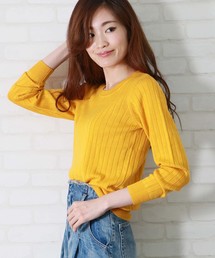 【HERCLOSET】クルーネックワイドリブベーシックニット