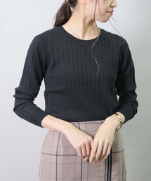 【HERCLOSET】クルーネックワイドリブベーシックニット