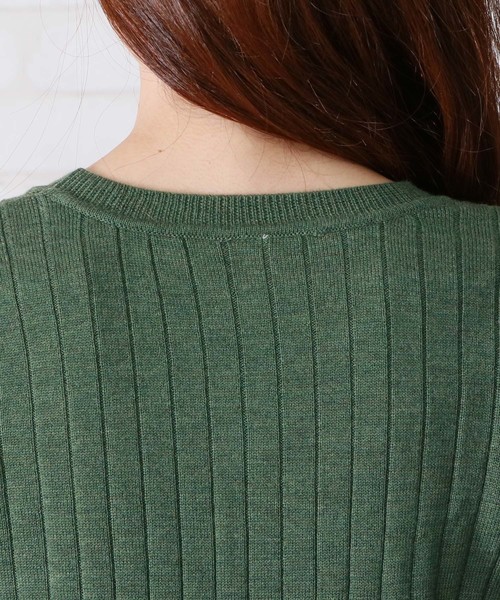 HER CLOSET(ハークローゼット)の「【HERCLOSET】クルーネックワイドリブベーシックニット(ニット/セーター・レディース・ホワイト/ライトブルー/ブラック/パープル/ネイビー/グレー/オリーブ/イエロー/ラベンダー/サーモンピンク・M)」の15枚目の写真