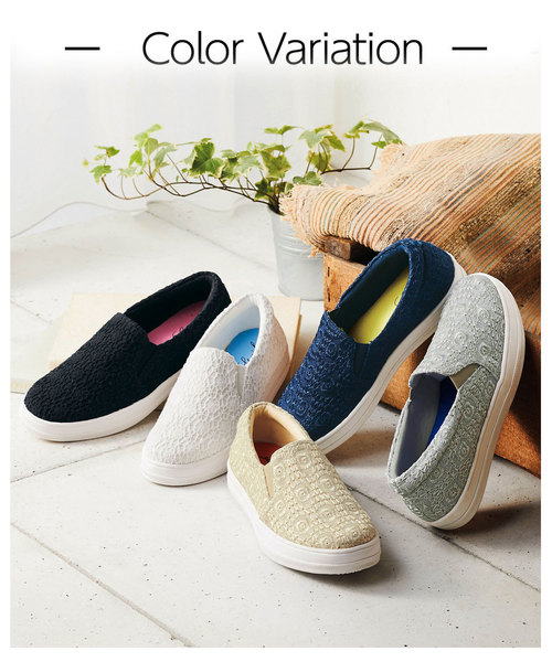 GeeRA（ジーラ）の「素材にこだわったスリッポン（スニーカー・レディース・ホワイト/ブラック/ベージュ/ネイビー/グレー・SMALL/MEDIUM/LARGE/X-LARGE/XX-LARGE）」の7枚目の写真