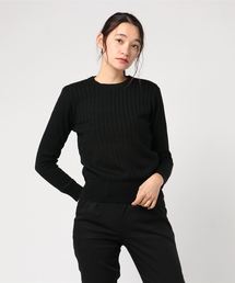 選べる2type[クルーネック/ハイネック]裏起毛リブニットトップス＊レディース/セーター/長袖[C3271]神戸レタス