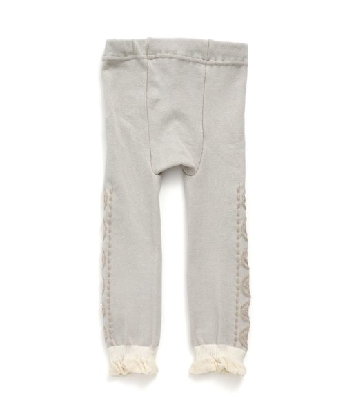 Ampersand（アンパサンド）の「お花ラインのフリルスパッツ 10分丈（レギンス/スパッツ・キッズ・グレー/アイボリー/レッド・90/100/80/120/140/110）」の9枚目の写真