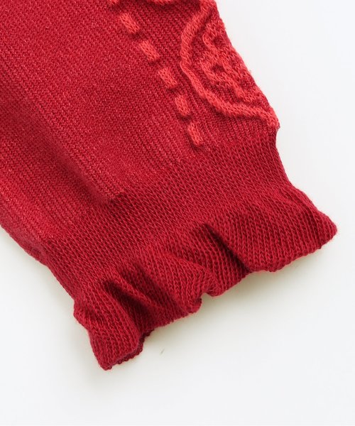 Ampersand（アンパサンド）の「お花ラインのフリルスパッツ 10分丈（レギンス/スパッツ・キッズ・グレー/アイボリー/レッド・90/100/80/120/140/110）」の4枚目の写真