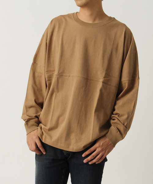 Burner(バーナー)の「【06 BURNER SELECT】ドロップショルダー切り替え無地ロンT(Tシャツ/カットソー・メンズ・ブラック/ベージュ/ネイビー/レッド/オフホワイト・LL/M/L)」の4枚目の写真