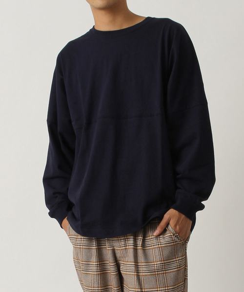 Burner(バーナー)の「【06 BURNER SELECT】ドロップショルダー切り替え無地ロンT(Tシャツ/カットソー・メンズ・ブラック/ベージュ/ネイビー/レッド/オフホワイト・LL/M/L)」の5枚目の写真