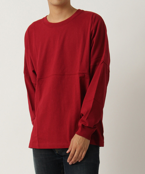 Burner(バーナー)の「【06 BURNER SELECT】ドロップショルダー切り替え無地ロンT(Tシャツ/カットソー・メンズ・ブラック/ベージュ/ネイビー/レッド/オフホワイト・LL/M/L)」の1枚目の写真