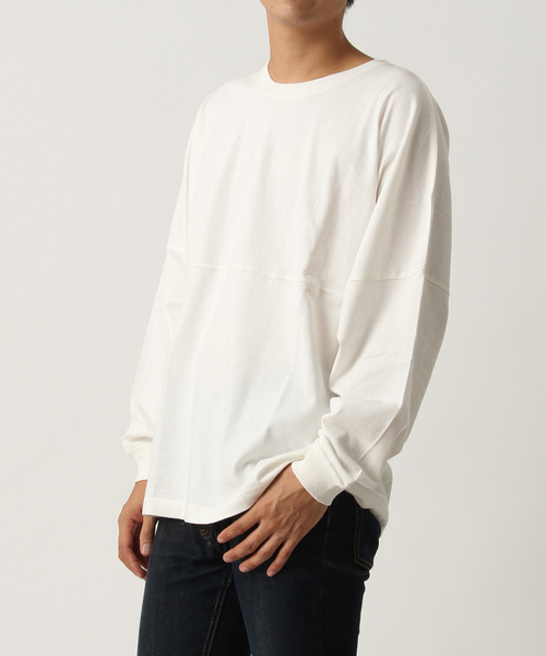 Burner(バーナー)の「【06 BURNER SELECT】ドロップショルダー切り替え無地ロンT(Tシャツ/カットソー・メンズ・ブラック/ベージュ/ネイビー/レッド/オフホワイト・LL/M/L)」の2枚目の写真