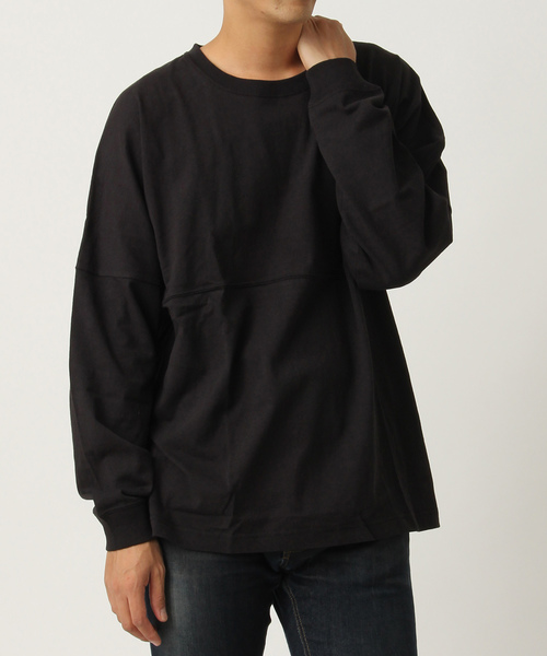 Burner(バーナー)の「【06 BURNER SELECT】ドロップショルダー切り替え無地ロンT(Tシャツ/カットソー・メンズ・ブラック/ベージュ/ネイビー/レッド/オフホワイト・LL/M/L)」の3枚目の写真