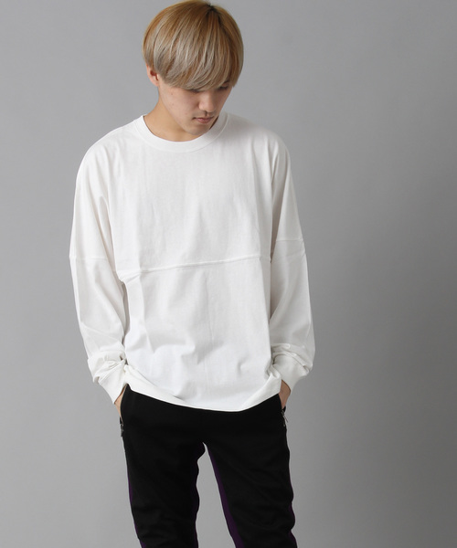 Burner(バーナー)の「【06 BURNER SELECT】ドロップショルダー切り替え無地ロンT(Tシャツ/カットソー・メンズ・ブラック/ベージュ/ネイビー/レッド/オフホワイト・LL/M/L)」の17枚目の写真